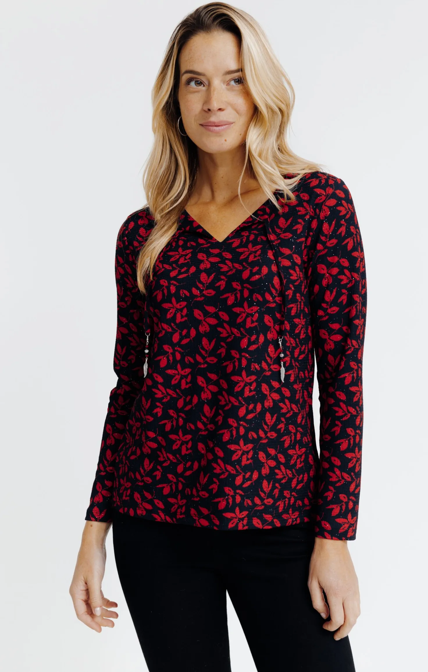 T-SHIRT MANCHES LONGUES COL V -