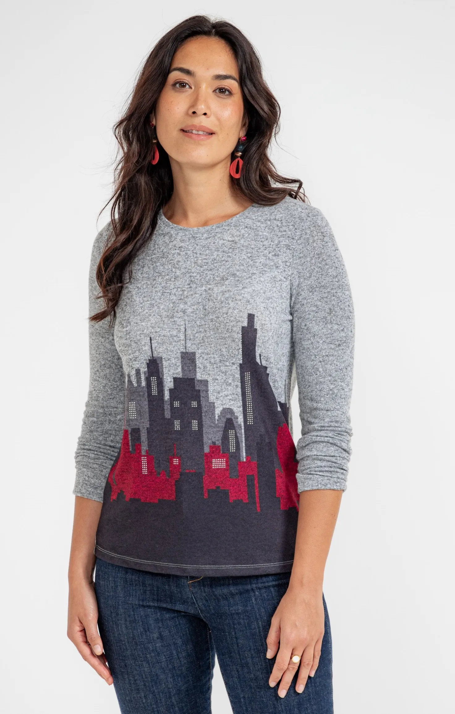 T-SHIRT MANCHES LONGUES COL ROND -