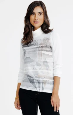 T-SHIRT MANCHES LONGUES COL BOULE -