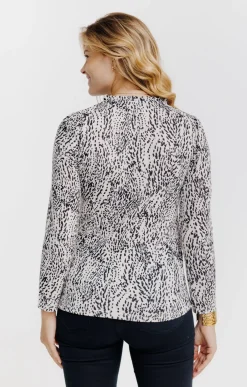 T-SHIRT MANCHES LONGUES COL VOLANTE -
