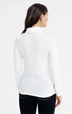 T-SHIRT MANCHES LONGUES COL BOULE -