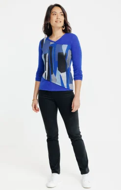 T-SHIRT MANCHES LONGUES COL V -