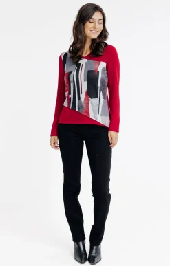 T-SHIRT MANCHES LONGUES COL V -