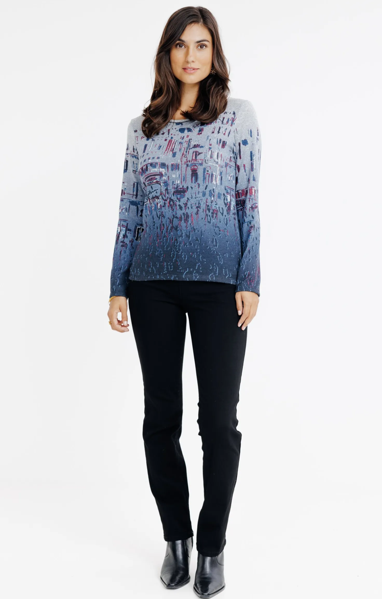 T-SHIRT MANCHES LONGUES COL ROND -
