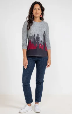 T-SHIRT MANCHES LONGUES COL ROND -