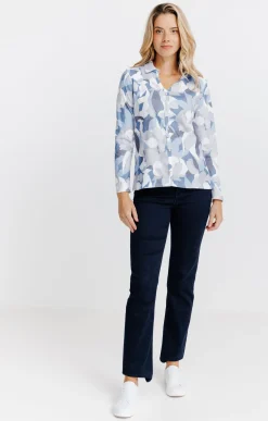 T-SHIRT MANCHES LONGUES COL CHEMISE -