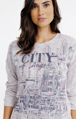 T-SHIRT MANCHES LONGUES COL V -
