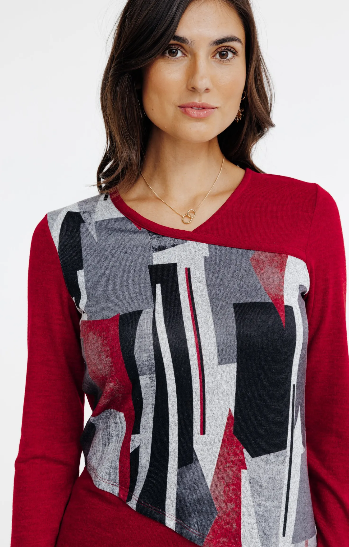 T-SHIRT MANCHES LONGUES COL V -