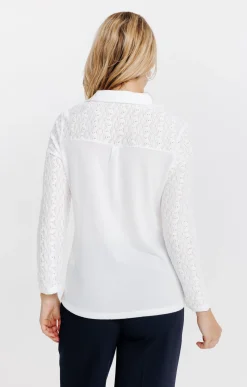 T-SHIRT MANCHES LONGUES DENTELLE -
