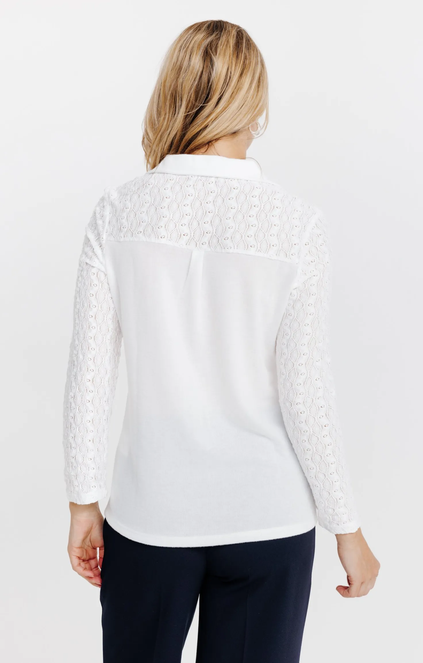 T-SHIRT MANCHES LONGUES DENTELLE -