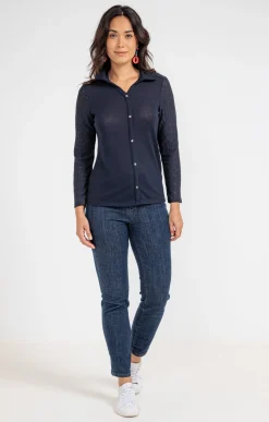 T-SHIRT MANCHES LONGUES DENTELLE -