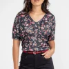 T-SHIRT MANCHES SOURIS COL V -