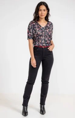 T-SHIRT MANCHES SOURIS COL V -