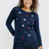T-SHIRT SEQUINS COL ROND -