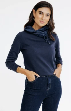 T-SHIRT UNI COL BOULE -