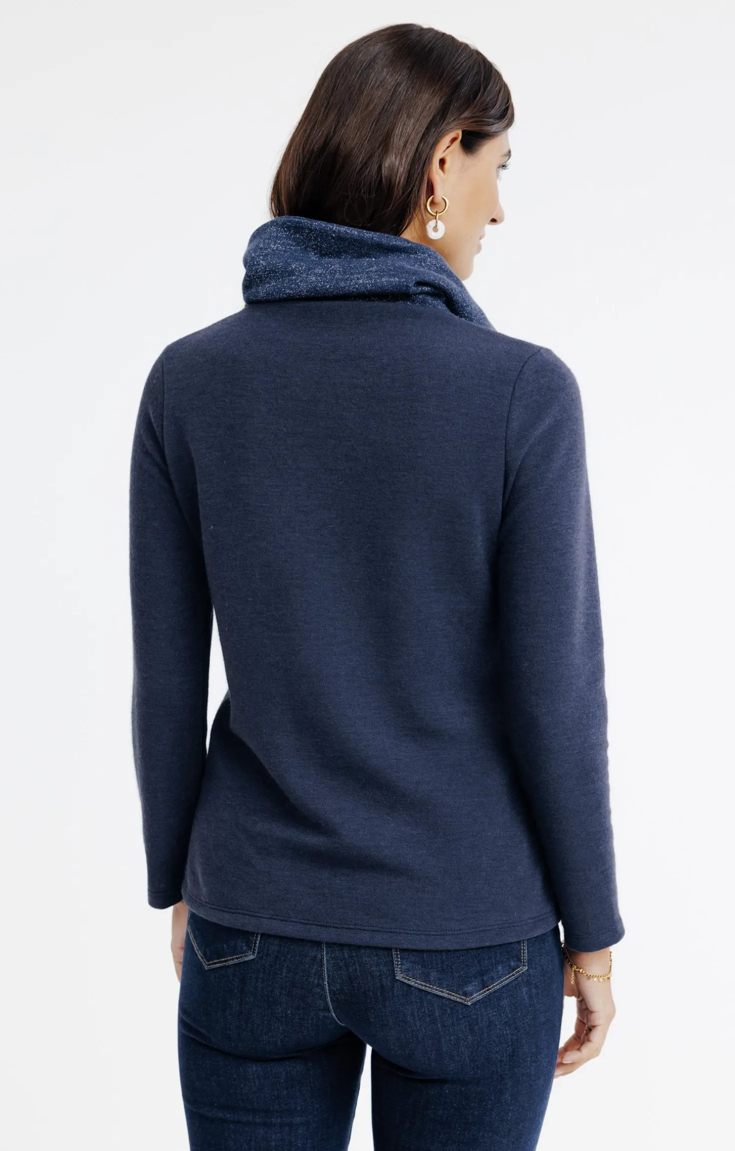 T-SHIRT UNI COL BOULE -