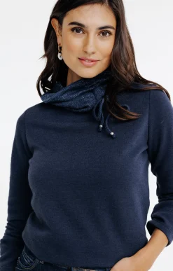 T-SHIRT UNI COL BOULE -