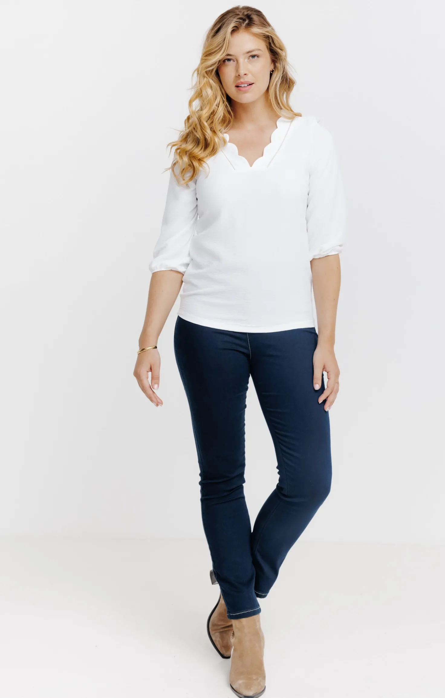 T-SHIRT UNI COL FESTON -