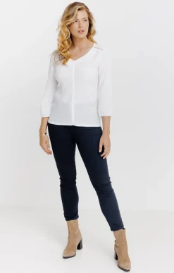 T-SHIRT UNI DETAIL DENTELLLE EPAULE -