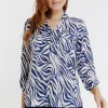Tunique col chemise imprimée zebre -