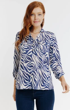 Tunique col chemise imprimée zebre -