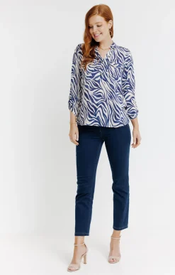Tunique col chemise imprimée zebre -