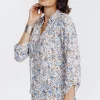Tunique col chemise imprimée ikat -