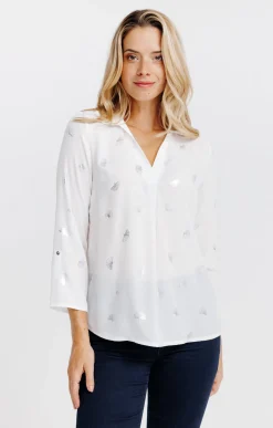Tunique imprimée col chemise -