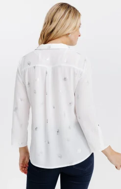 Tunique imprimée col chemise -