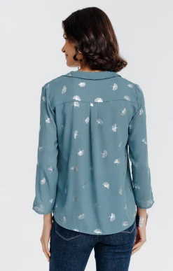 Tunique imprimée col chemise -