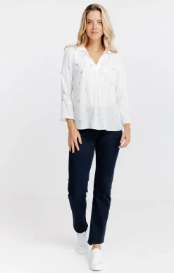 Tunique imprimée col chemise -