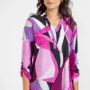 TUNIQUE IMPRIME COLORE COL CHEMISE -