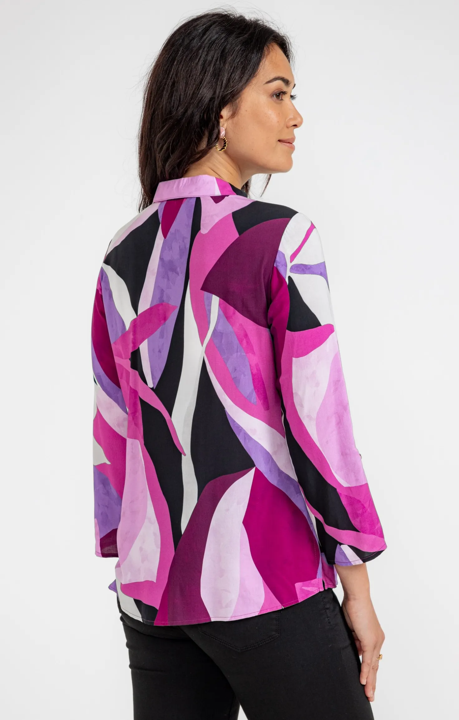 TUNIQUE IMPRIME COLORE COL CHEMISE -