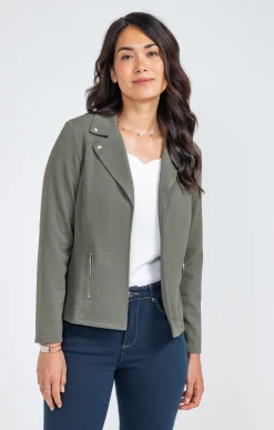 Veste col tailleur avec zips poches -