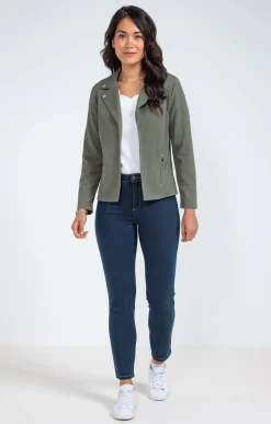 Veste col tailleur avec zips poches -