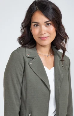 Veste col tailleur avec zips poches -