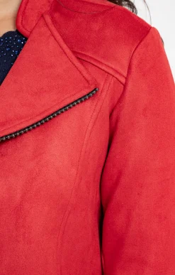 Veste en suédine avec galon fantaisie -