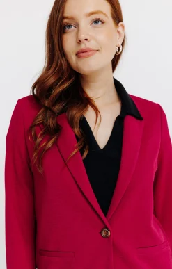 VESTE FORME BLAZER EN MAILLE -