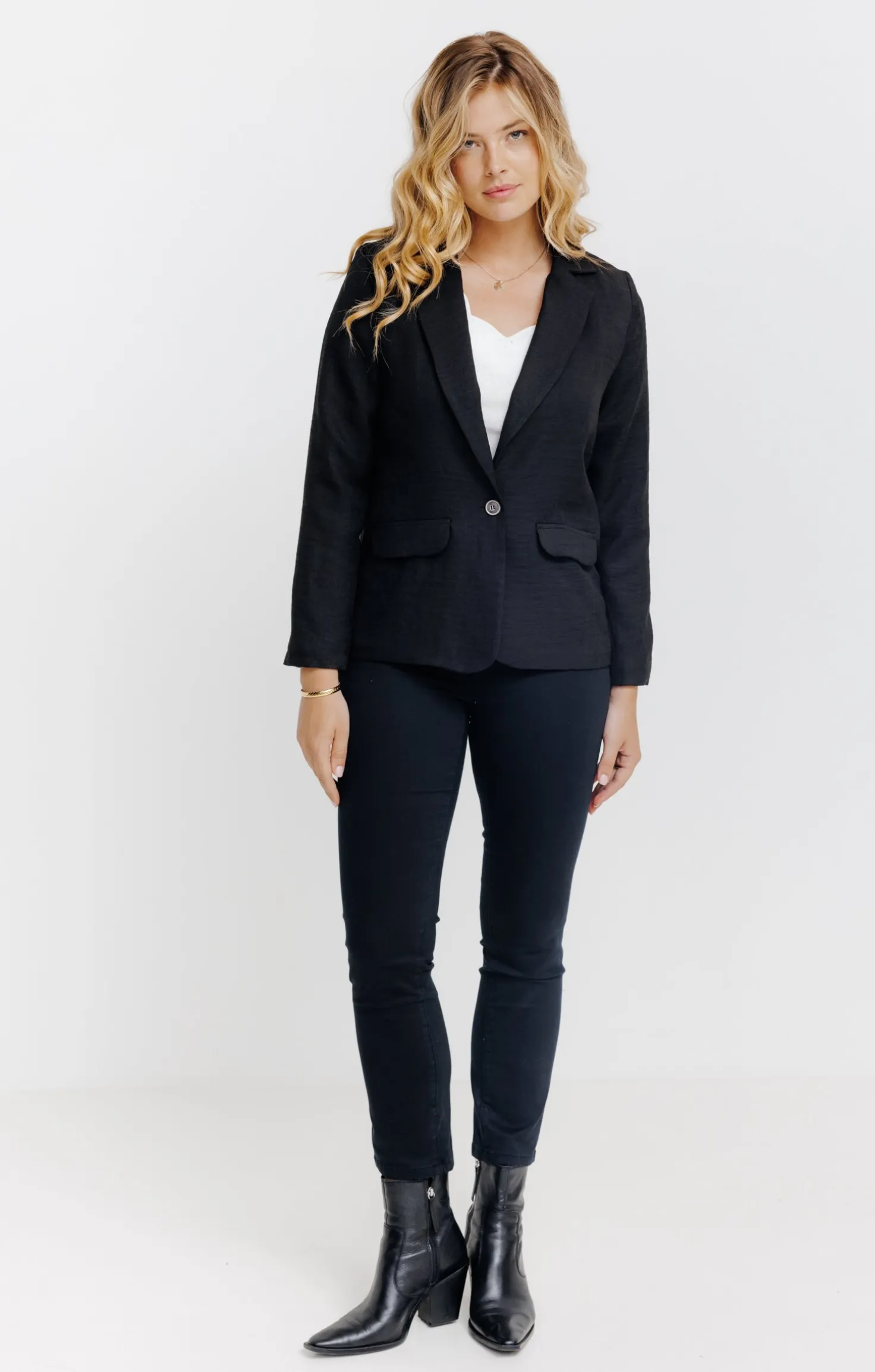 Veste tailleur effet lin -