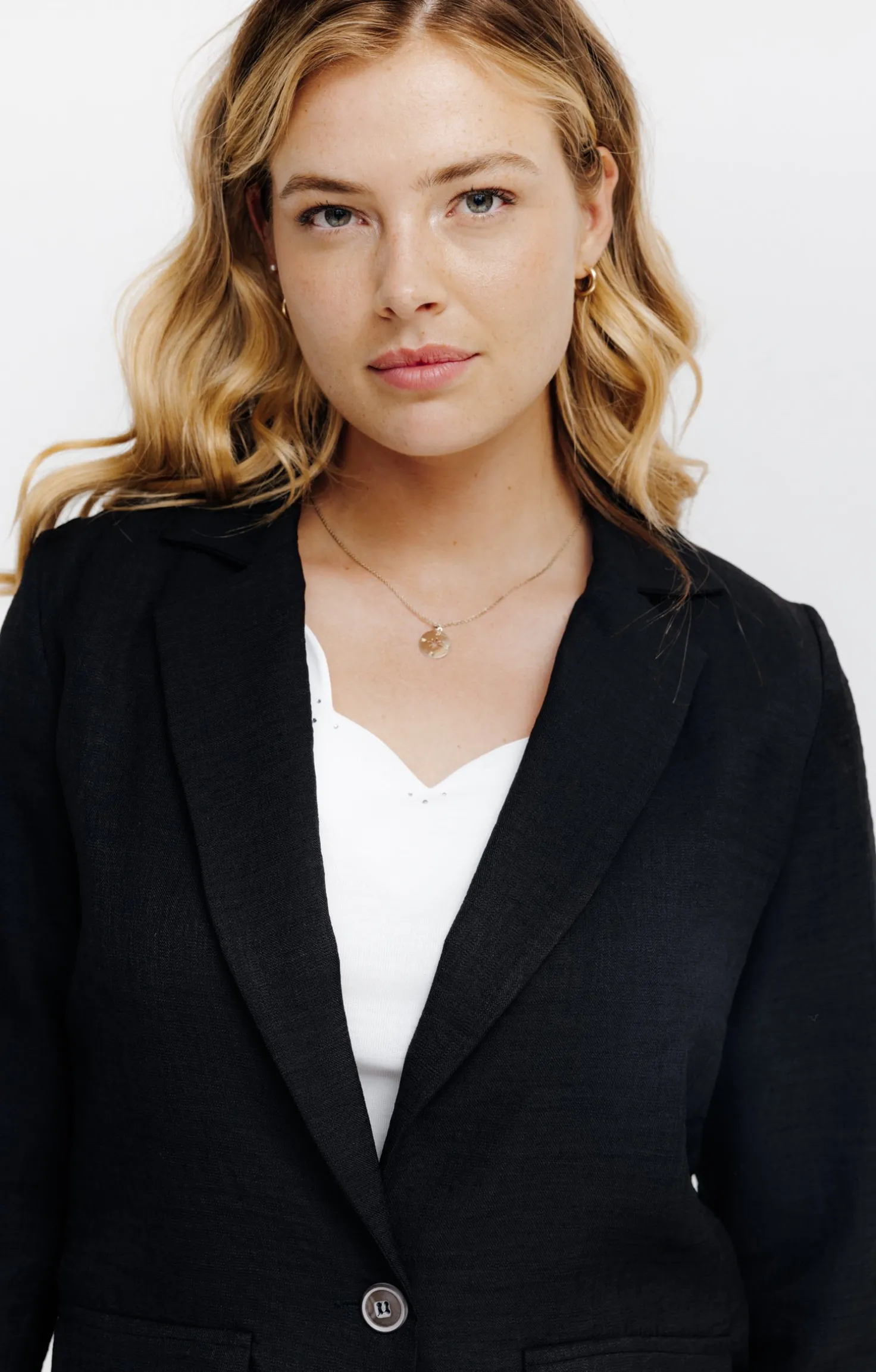 Veste tailleur effet lin -