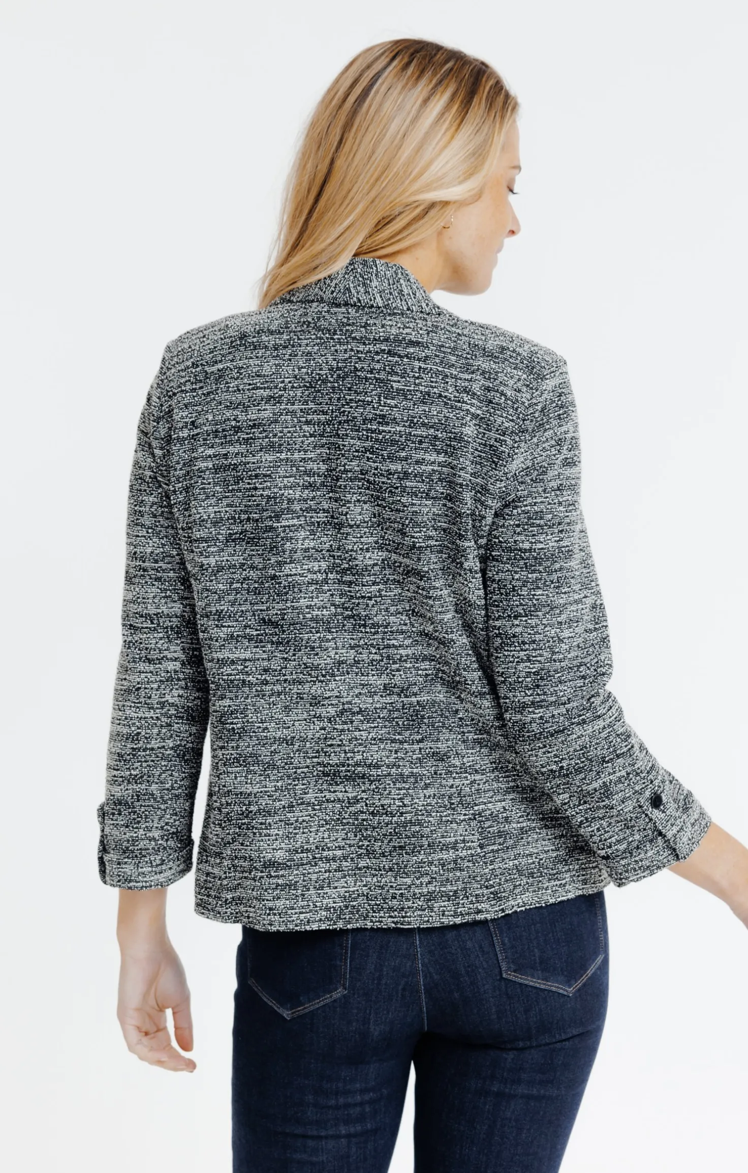 VESTE ZIPPEE COL CHÂLE -